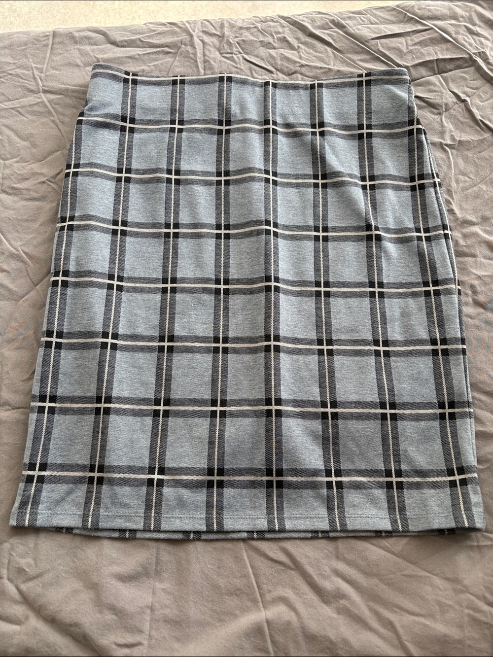 LOFT Gray Plaid Pencil Skirt